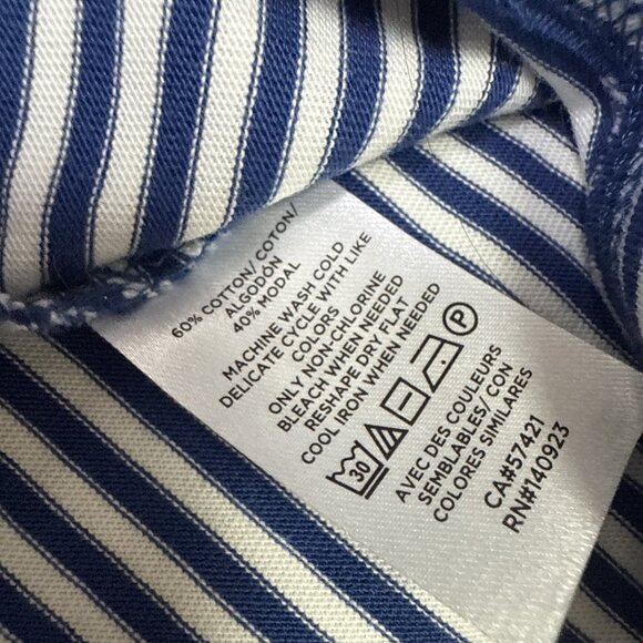 Loft Top Blue White Striped Cap Sleeve Women’s Size XS - Picture 8 of 11